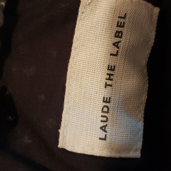 NWT Laude The Label Gabby Mini Macrame Bag Wood Ring Handles Black Ecru - Picture 5 of 9